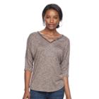 Women's Juicy Couture Marled Crisscross Tee, Size: Small, Grey