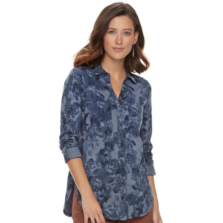 Women's Sonoma Goods For Life&trade; Tunic Shirt, Size: Small, Dark Blue