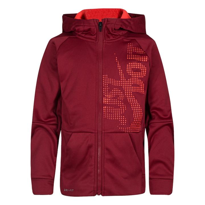 Boys 4-7 Therma Legacy Just Do It. Hooded Jacket, Size: 7, Med Red