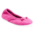 Isotoner Women's Chevron Ballet Slippers, Size: Xl, Pink