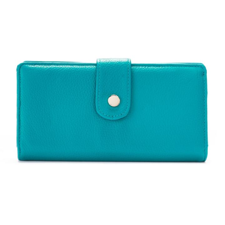 Apt. 9&reg; Soho Leather Rfid-blocking Tab Clutch, Women's, Dark Blue
