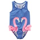 Girls 4-8 Carter's Ruffled Flamingo One-piece Swimsuit, Size: 6-6x, Purple