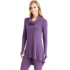 Women's Cuddl Duds Softwear Cowlneck Tunic Top, Size: Regular, Med Purple