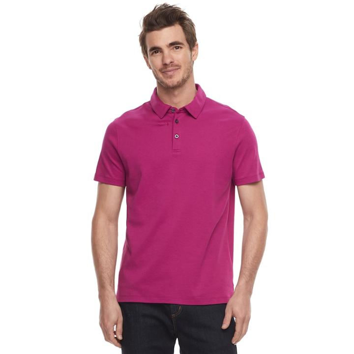 Men's Apt. 9&reg; Regular-fit Soft Touch Stretch Interlock Polo, Size: Xl, Dark Pink