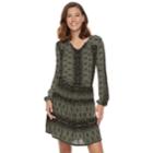 Women's Sonoma Goods For Life&trade; Printed Gauze A-line Dress, Size: Xs, Green