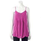 Women's Sonoma Goods For Life&trade; Pintuck Camisole, Size: Large, Dark Pink