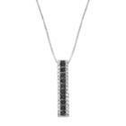 Sterling Silver 1/5 Carat T.w. Black Diamond Stick Pendant Necklace, Women's, Size: 18