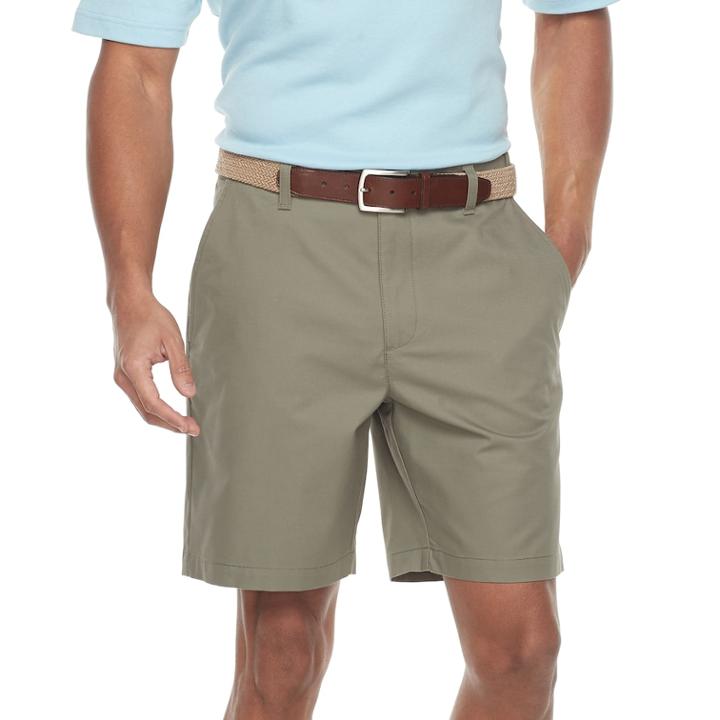 Men's Croft & Barrow&reg; Classic-fit Easy-care Stretch Flex-waist Flat-front Shorts, Size: 36, Lt Green