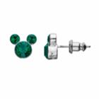 Disney's Mickey Mouse Crystal Birthstone Stud Earrings, Green