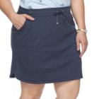 Plus Size Croft & Barrow&reg; Solid Knit Skort, Women's, Size: 1xl, Blue (navy)