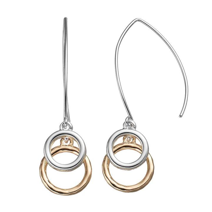 Napier Two Tone Nickel Free Circle Drop Earrings, Women's, Multicolor