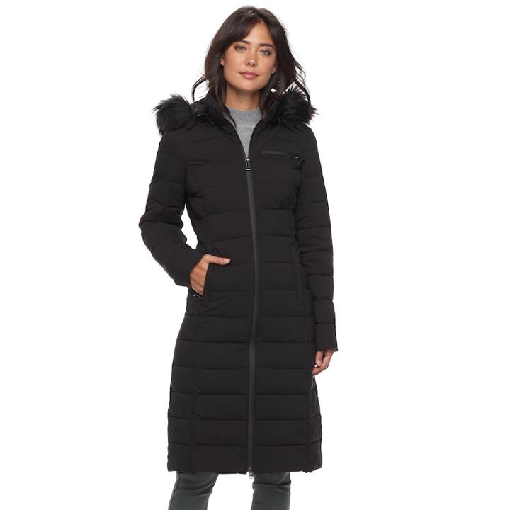 Women's Apt. 9&reg; Stretch Commuter Puffer Jacket, Size: Large, Black