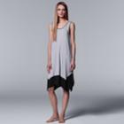 Women's Simply Vera Vera Wang Colorblock Chemise, Size: Xxl, Grey