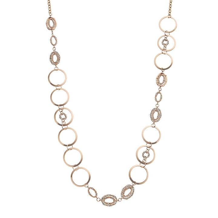 Jennifer Lopez Long Oval & Circle Link Necklace, Women's, Pink Other