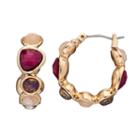 Dana Buchman Geometric Stone Nickel Free Hoop Earrings, Women's, Multicolor