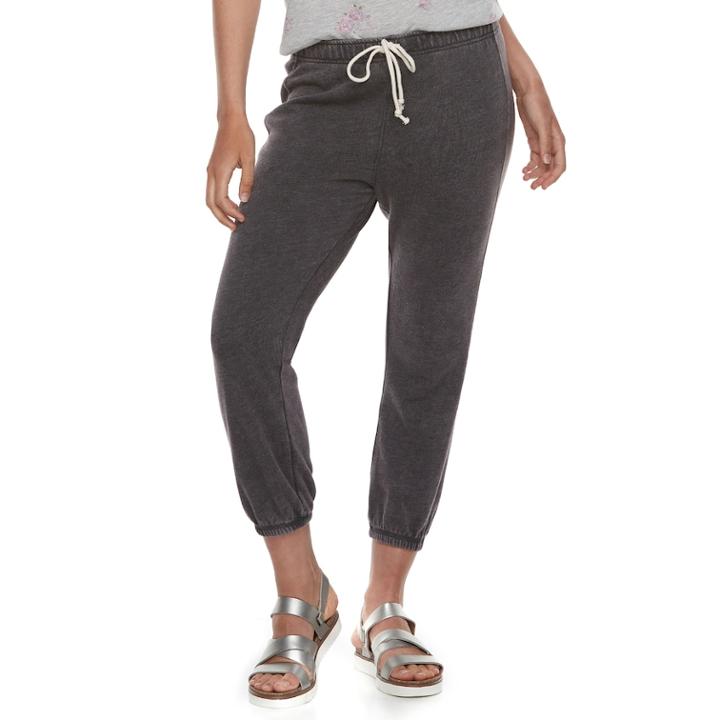 Juniors' So&reg; Cropped Jogger Sweatpants, Teens, Size: Xl, Black