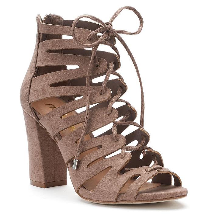 Madden Nyc Bardott Women's High Heel Gladiator Sandals, Girl's, Size: Medium (8), Lt Beige