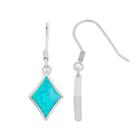 Lab-created Blue Opal Sterling Silver Kite Drop Earrings, Women's