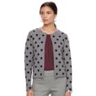 Women's Elle&trade; Print Cardigan, Size: Xs, Grey Other