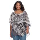 Plus Size World Unity Printed Popover Top, Women's, Size: 2xl, Grey Other
