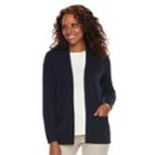 Women's Croft & Barrow&reg; Essential Open Front Cardigan, Size: Xxl, Dark Blue