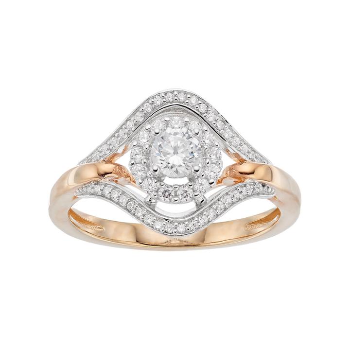 Lovemark 10k Gold 1/2 Ct. T.w. Halo Engagement Ring, Women's, Size: 7, White