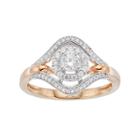 Lovemark 10k Gold 1/2 Ct. T.w. Halo Engagement Ring, Women's, Size: 7, White