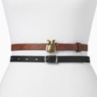 Women's Sonoma Goods For Life&trade; Owl Buckle 2-for-1 Belt Set, Size: Xl, White