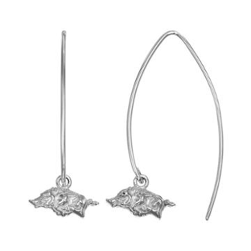 Dayna U Arkansas Razorbacks Sterling Silver Hook Earrings, Women's, Grey