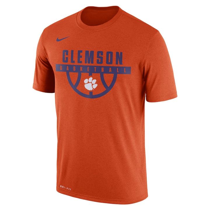 Men's Nike Clemson Tigers Dri-fit Basketball Tee, Size: Xxl, Drk Orange