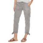 Women's Sonoma Goods For Life&trade; Drawstring Cuff Capris, Size: 12, Silver