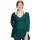 Juniors' Plus Size So&reg; Strappy Swing Tee, Teens, Size: 1xl, Med Green