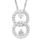 10k White Gold 1/2 Carat T.w. Diamond 2-stone Pendant Necklace, Women's, Size: 18