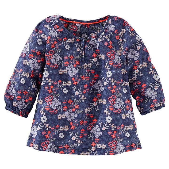 Girls 4-8 Oshkosh B'gosh&reg; Flowy Floral Long Sleeve Fashion Top, Girl's, Size: 5, Blue (navy)