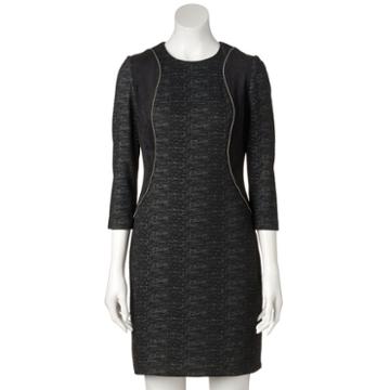 Women's M By Maia Zipper-detail Sheath Dress, Size: 14 Avg/reg, Black