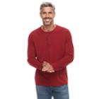 Men's Croft & Barrow&reg; Classic-fit Easy-care Henley, Size: Large, Med Red