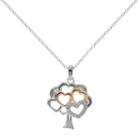Hallmark Tri-tone Sterling Silver Cubic Zirconia Heart Tree Pendant, Women's, Size: 18, White
