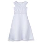 Girls 7-14 Lavender Embroidered Bodice Tea Length Special Occasion Dress, Girl's, Size: 10, White