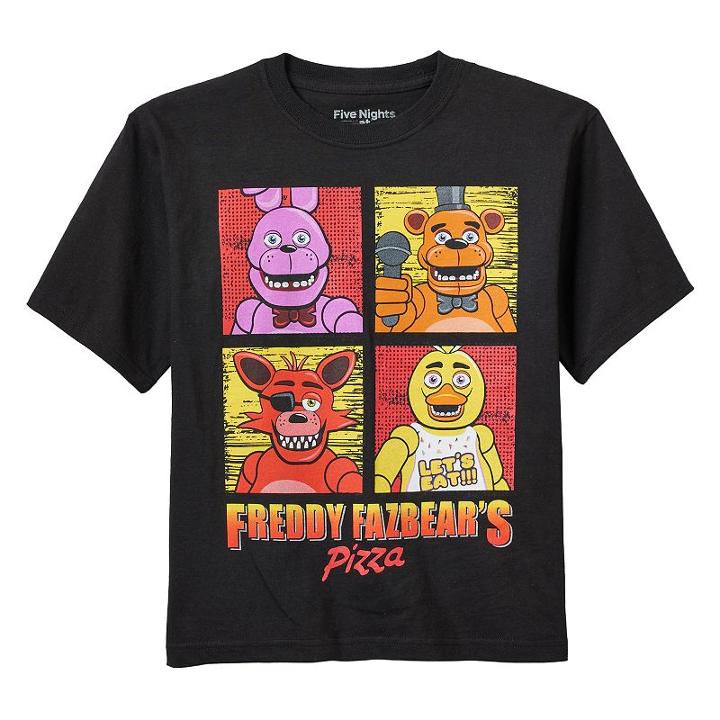 Boys 8-20 Five Nights At Freddy's Tee, Boy's, Size: Large, Black
