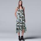 Women's Simply Vera Vera Wang Printed Handkerchief Tank Dress, Size: Xl, Light Blue
