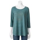 Women's French Laundry Studded Swing Tee, Size: Large, Green Oth