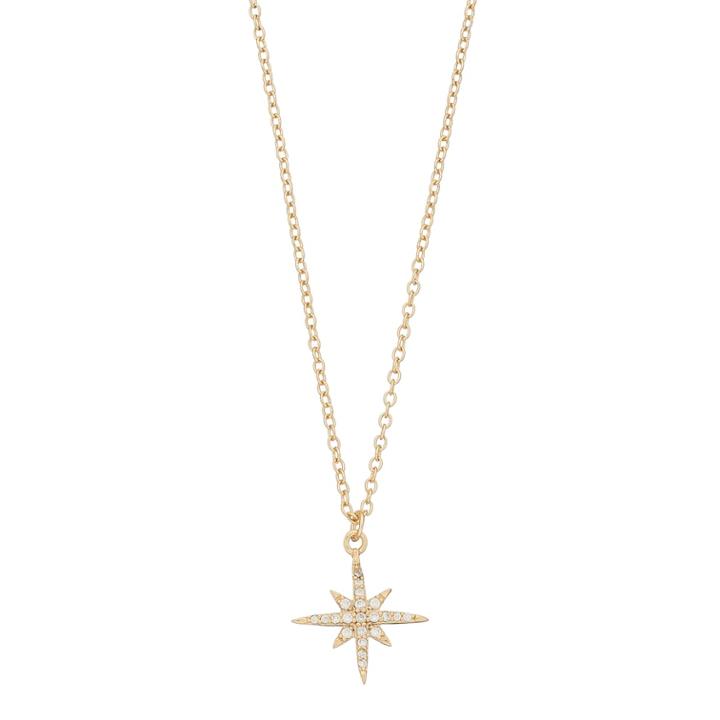 Love This Life Gold Tone Sterling Silver Cubic Zirconia Star Pendant, Women's, White