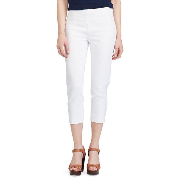 Petite Chaps Stretch Capris, Women's, Size: 16 Petite, White