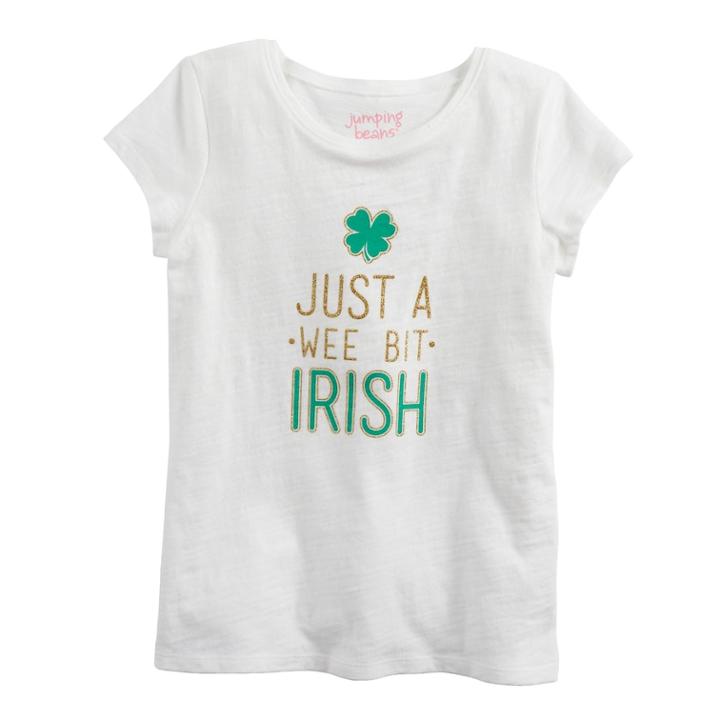 Girls 4-10 Jumping Beans&reg; St. Patrick's Day Graphic Tee, Size: 10, Natural