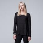 Women's Simply Vera Vera Wang High-low Top, Size: Xl, Med Grey