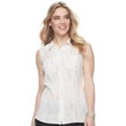 Women's Apt. 9&reg; Georgette Blouse, Size: Xl, White