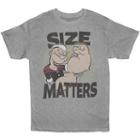 Big & Tall Popeye Size Matters Tee, Men's, Size: Xl Tall, Light Grey