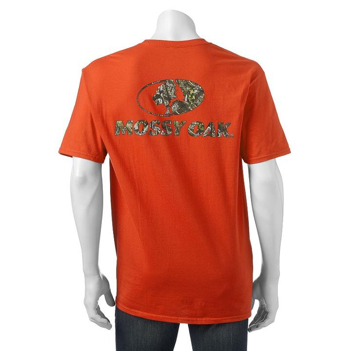 Men's Mossy Oak Camo Logo Tee, Size: Large, Orange