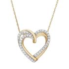 1/4 Carat T.w. Diamond 10k Gold Double Heart Pendant Necklace, Women's, Size: 18, White
