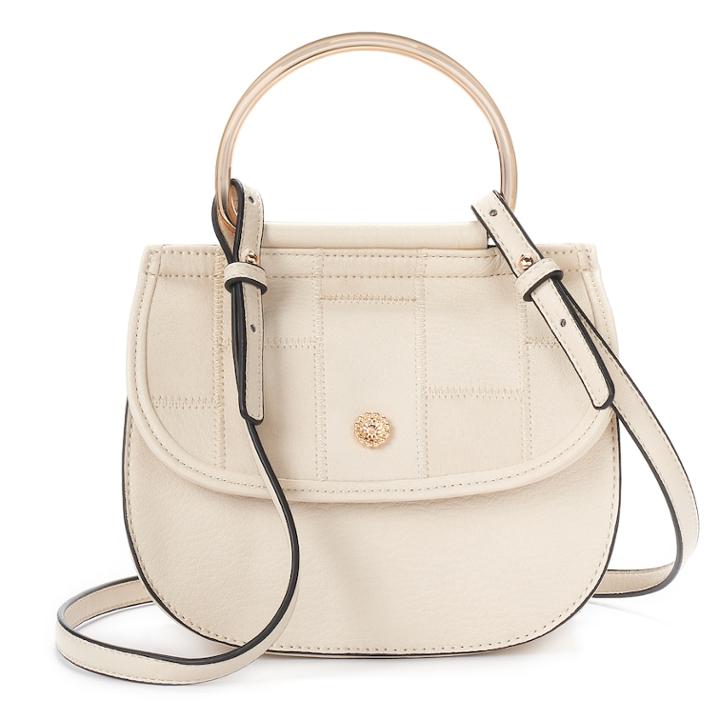 Lc Lauren Conrad Delice Patchwork Flap Convertible Crossbody Bag, Women's, Lt Brown